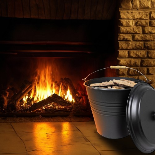 12l metal ash bucket - ash, with