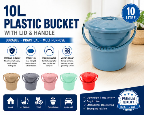 10 litres plastic - 10, bucket