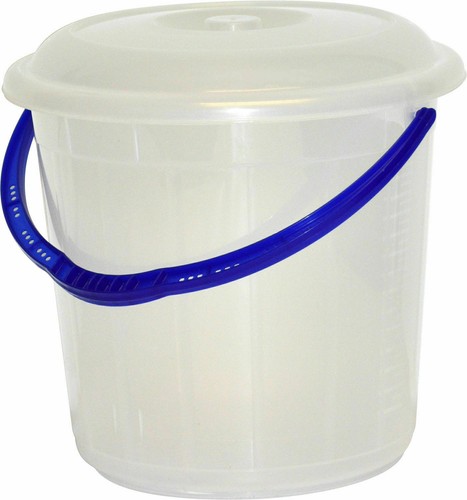 Clear plastic bucket with lid - plastic,