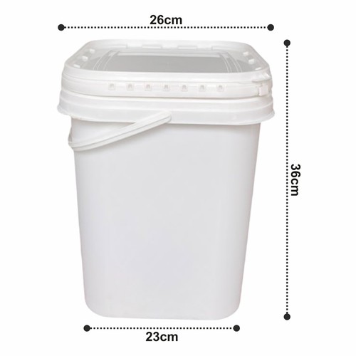 19l square white bucket - 19l,