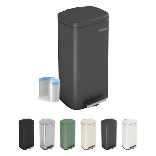 Kitchen pedal stainless bin - pedal, w/
