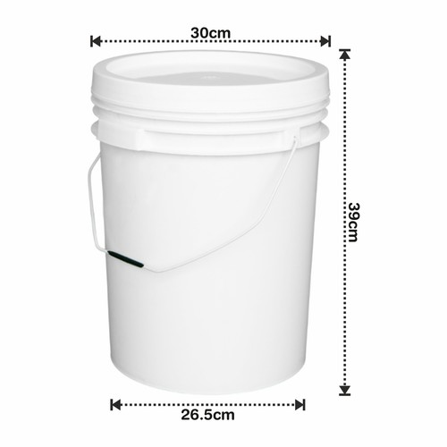 20l white plastic bucket - 20l,